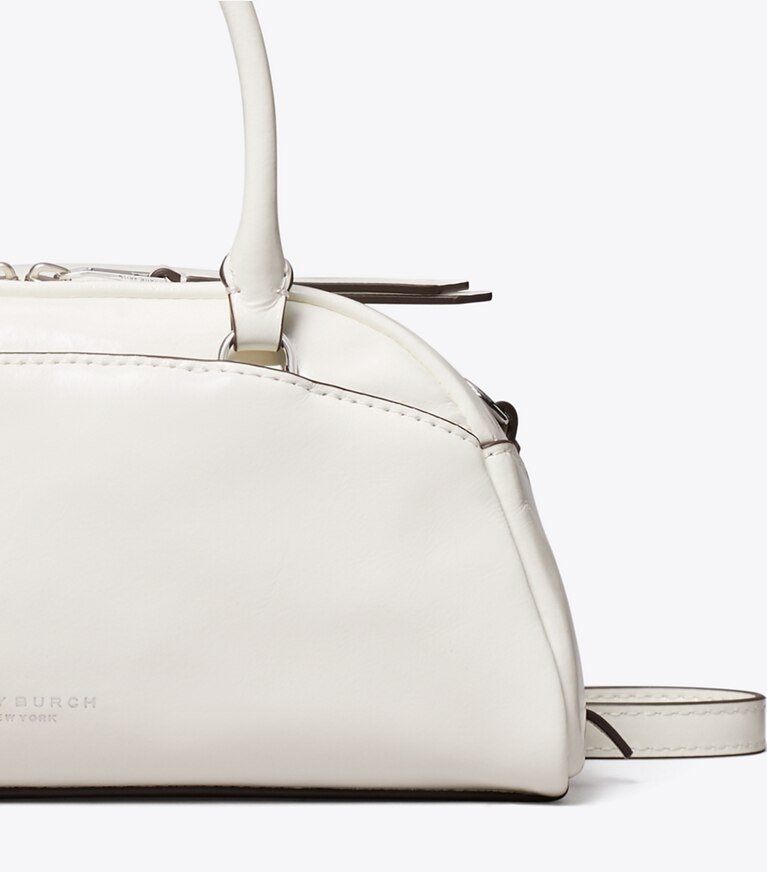 Tory Burch diseñador bolsos bandolera Bowler pequeño en Bianco detalle