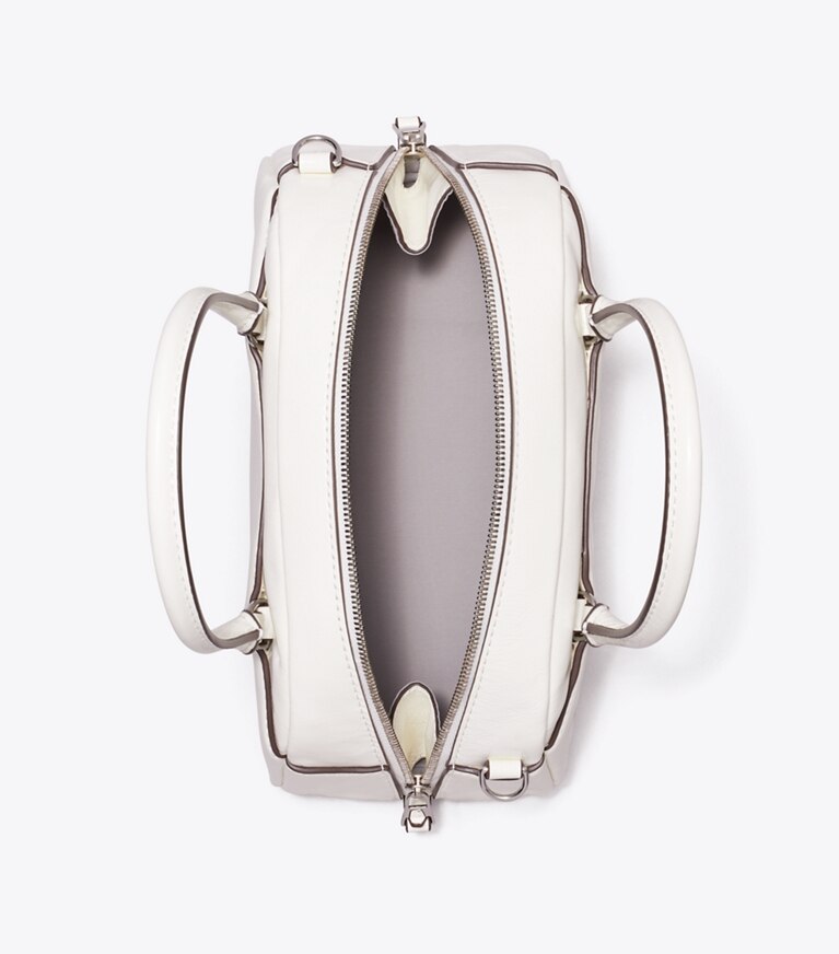 Tory Burch diseñador bolsos bandolera Bowler pequeño en Bianco vista superior