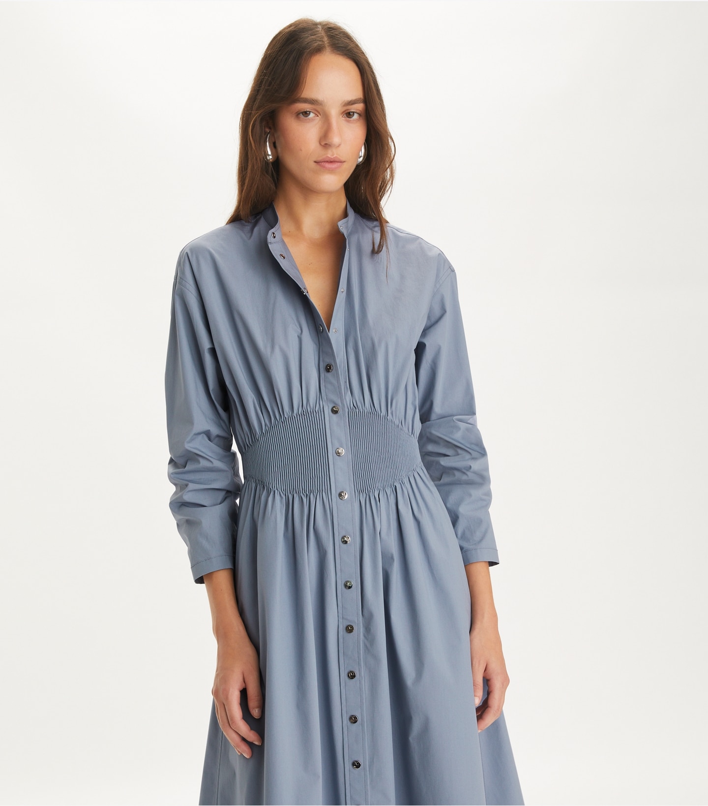 Box-Pleated Cotton Dress