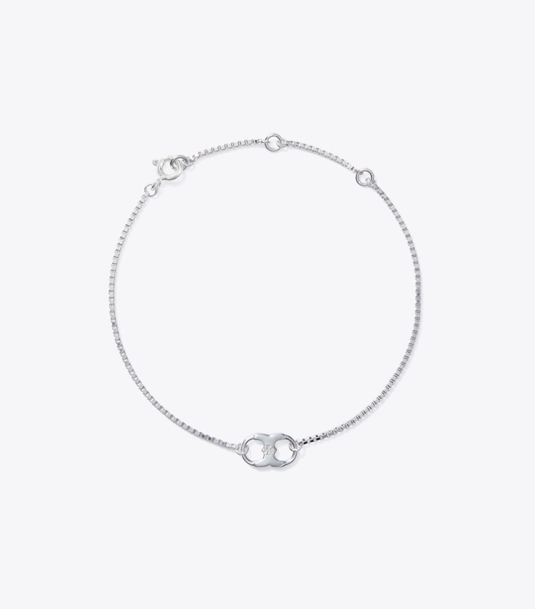 Tory Burch designer bracciali Bracciale a catena Embrace Ambition in Silver front