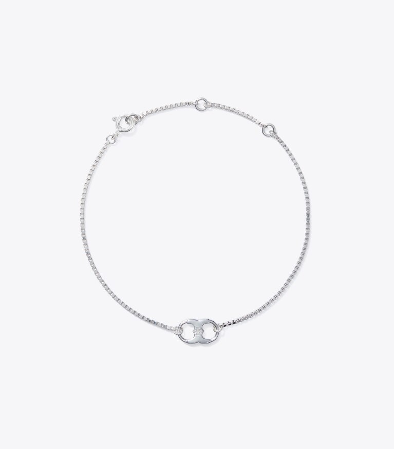 Tory Burch designer bracciali Bracciale a catena Embrace Ambition in Silver front