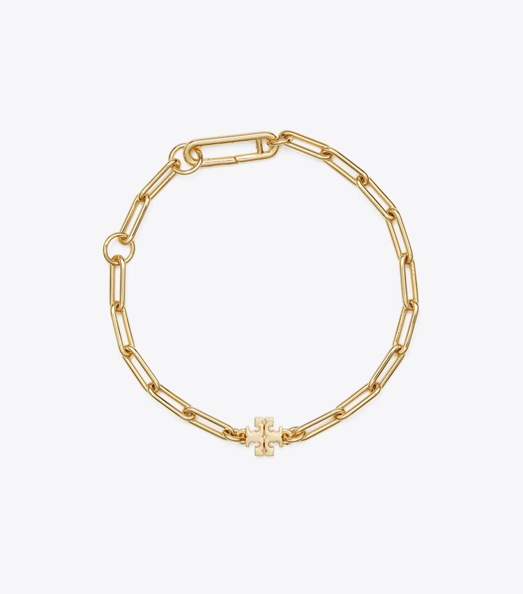 Tory Burch designer bracciali Bracciale a catena Good Luck in Tory Gold front