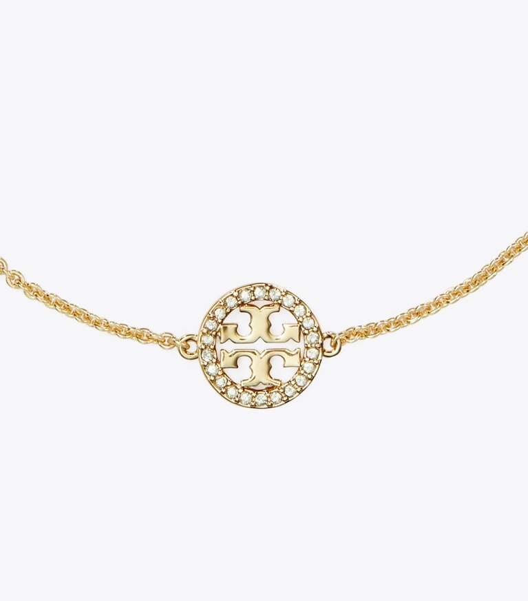 Tory Burch designer bracciali Bracciale a catena Miller con pavé in Tory Gold / Crystal front