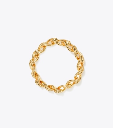 Tory Burch designer bracciali Bracciale a catena Wishbone in Tory Gold front