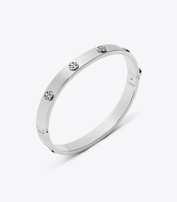 Tory Burch designer bracciali Bracciale con cerniera Icon in Tory Silver dettaglio