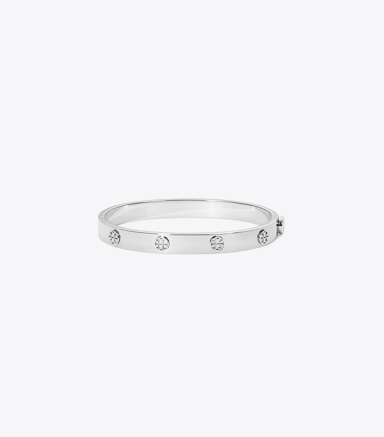 Tory Burch designer bracciali Bracciale con cerniera Icon in Tory Silver front