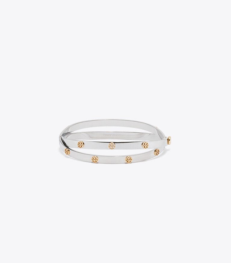 Tory Burch designer bracciali Bracciale doppio Icon in Tory Gold / Tory Silver front