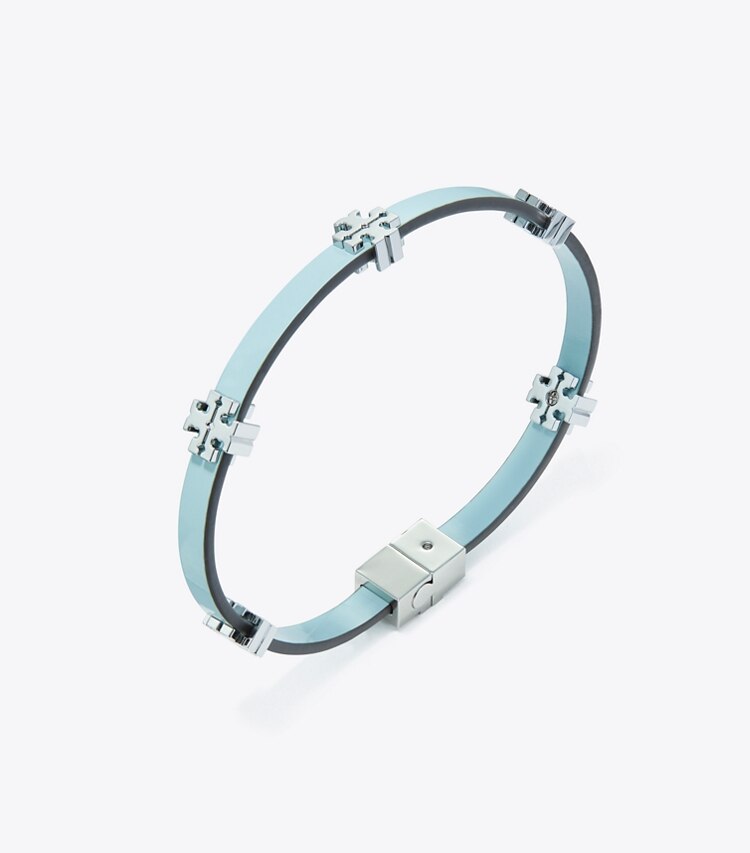 Tory Burch designer bracciali Bracciale Eleanor Bio in Tory Silver / Geyser dettaglio