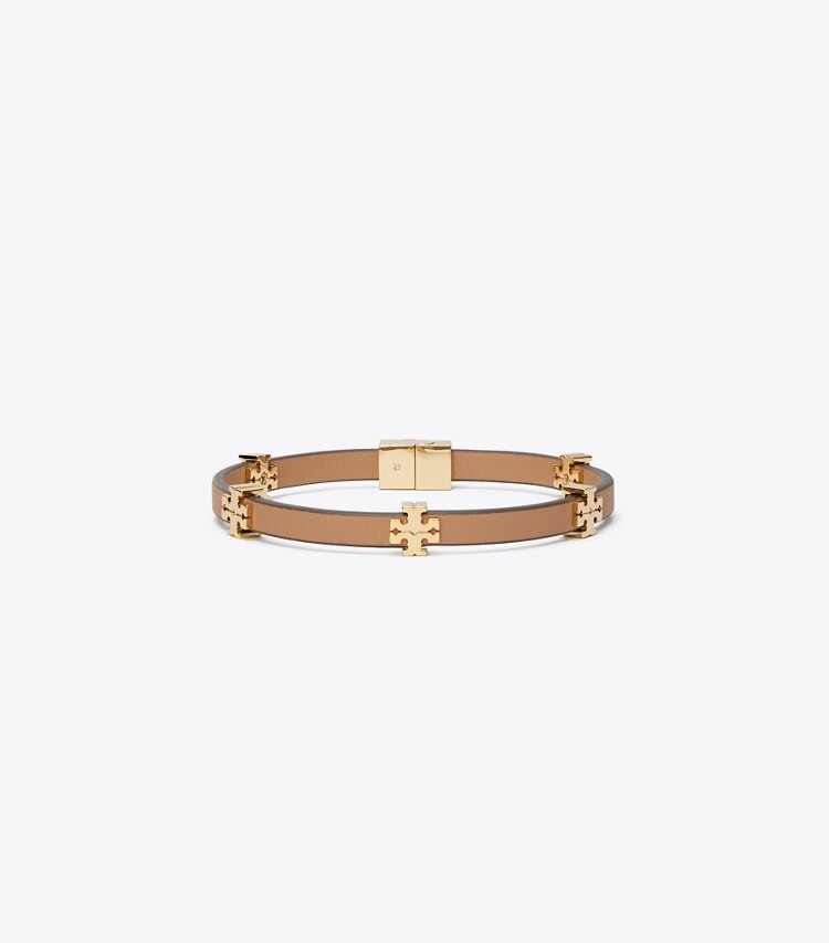Tory Burch designer bracciali Bracciale Eleanor Bio in Tory Gold / Classic Chestnut front