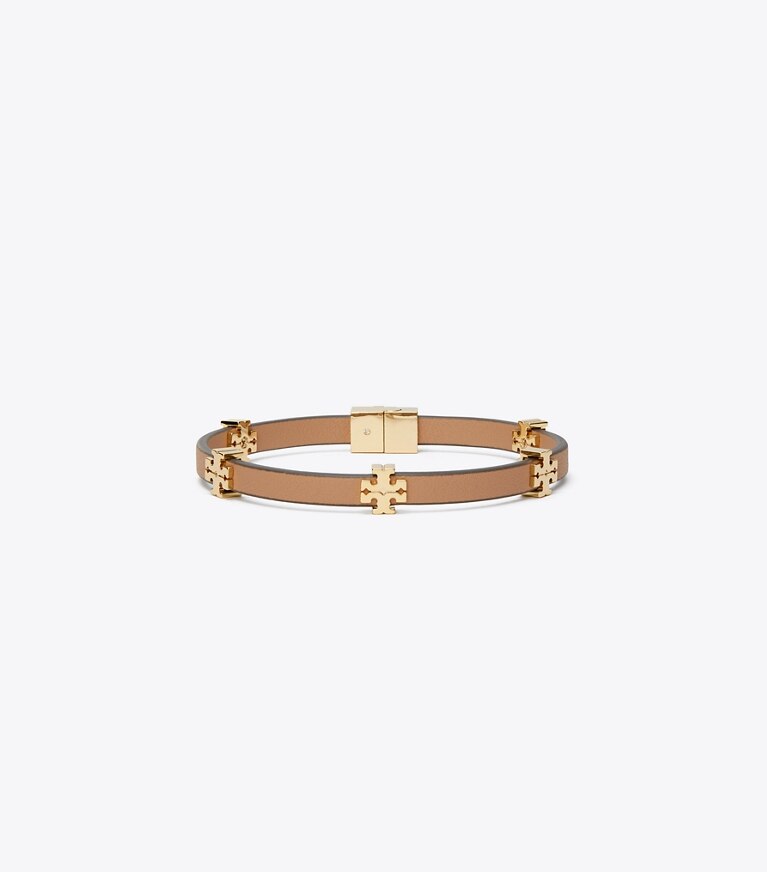 Tory Burch designer bracciali Bracciale Eleanor Bio in Tory Gold / Classic Chestnut front