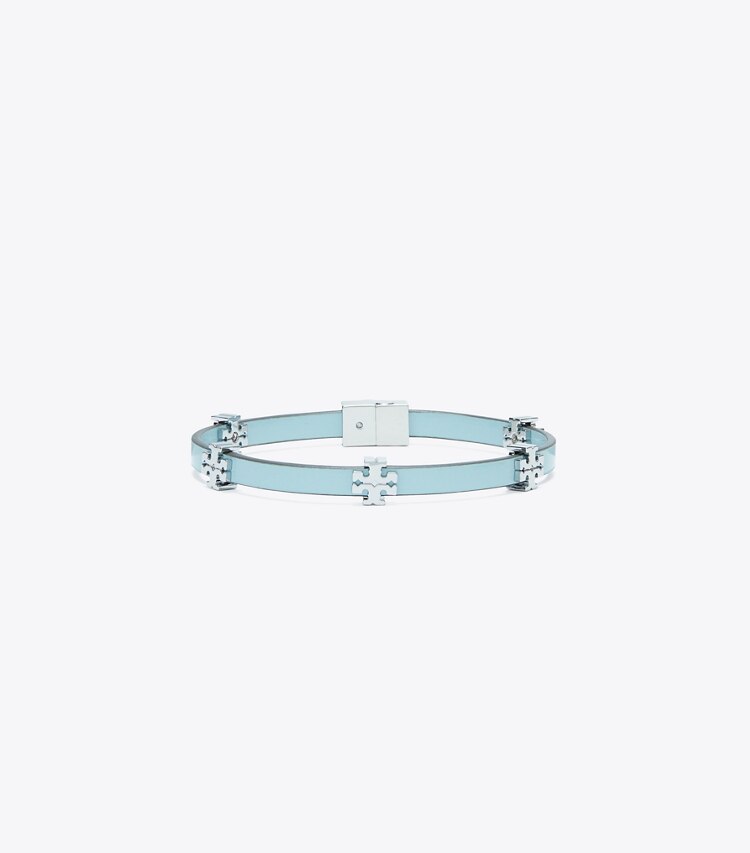 Tory Burch designer bracciali Bracciale Eleanor Bio in Tory Silver / Geyser front