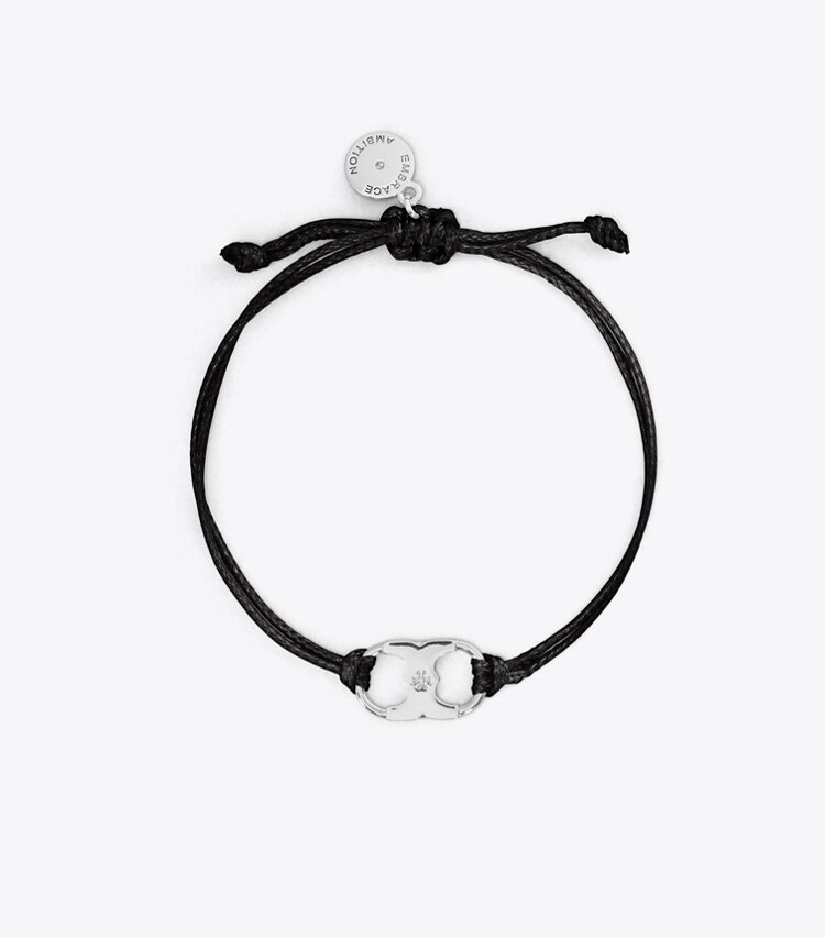 Tory Burch designer bracciali Bracciale Embrace Ambition in Tory Silver / Black front