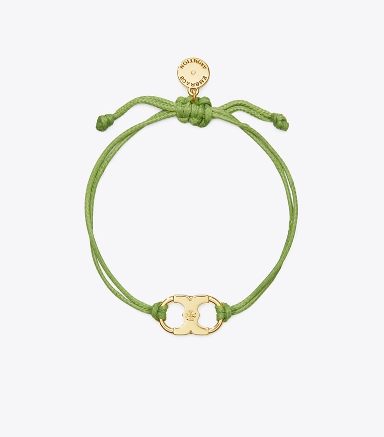 Tory Burch designer bracciali Bracciale Embrace Ambition in Tory Gold / Light Green front