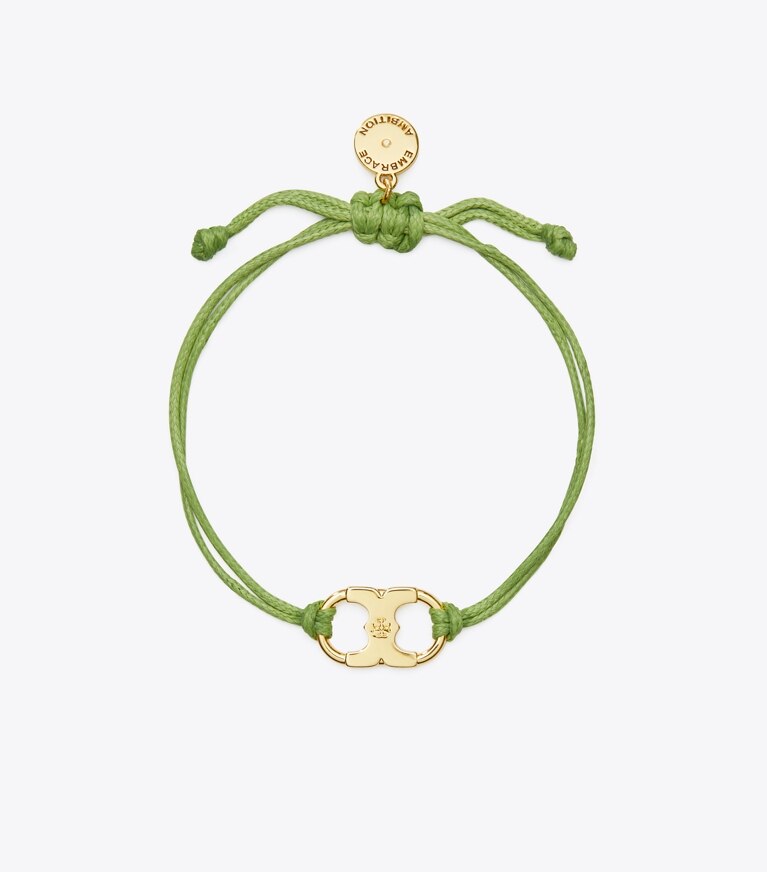Tory Burch designer bracciali Bracciale Embrace Ambition in Tory Gold / Light Green front