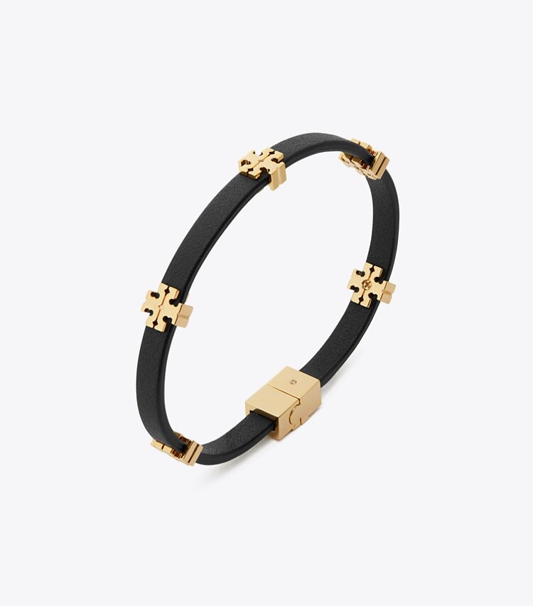 Tory Burch designer bracciali Bracciale Icon Bio in Tory Gold / Black dettaglio