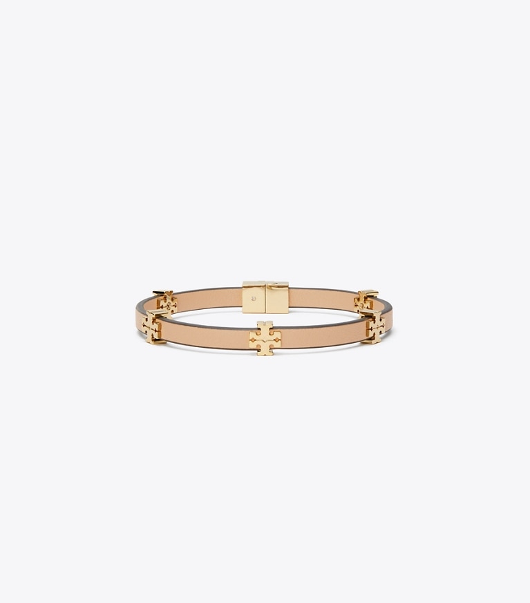 Tory Burch designer bracciali Bracciale Icon Bio in Tory Gold / Classic Chestnut front
