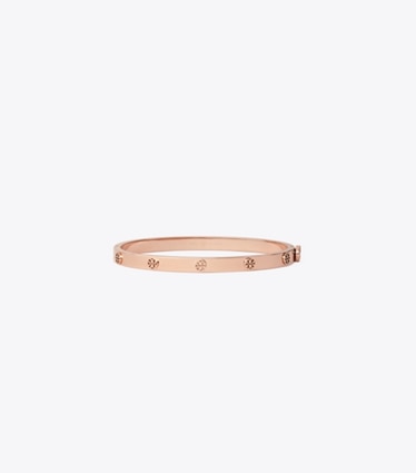 Tory Burch designer bracciali Bracciale Icon con piastra con borchia da 5 mm in Rose Gold front