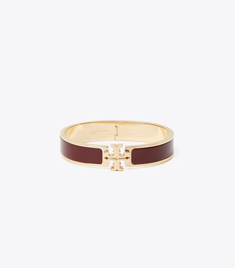 Tory Burch designer bracciali Bracciale Icon in Tory Gold / Burgundy front