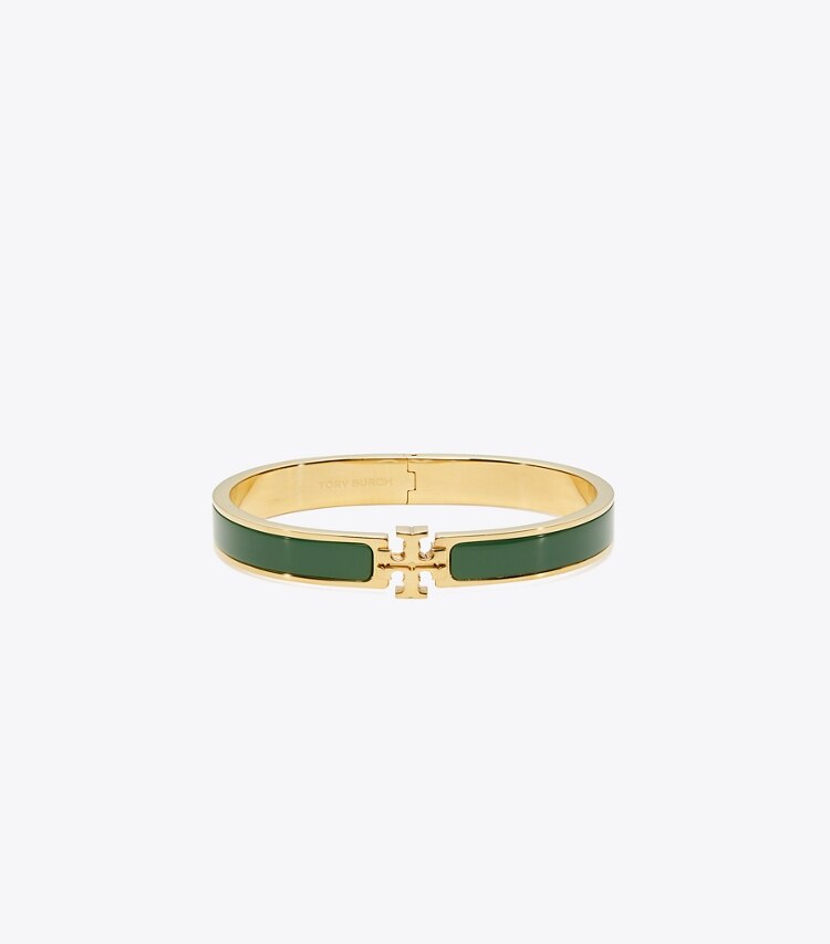 Tory Burch designer bracciali Bracciale Icon medio in Tory Gold / Dark Kale front