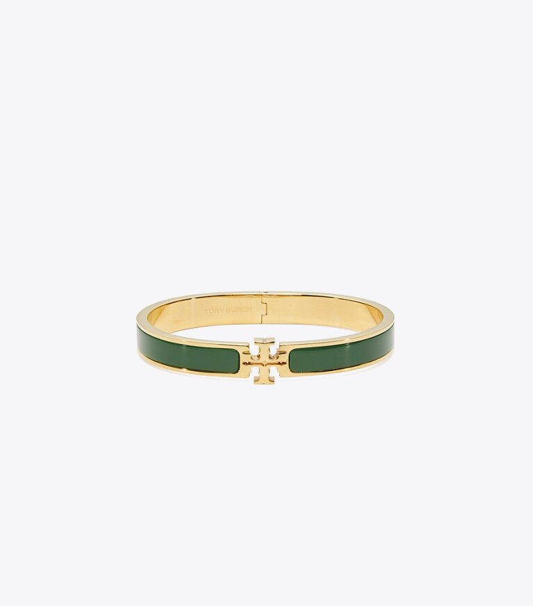 Tory Burch designer bracciali Bracciale Icon medio in Tory Gold / Dark Kale front
