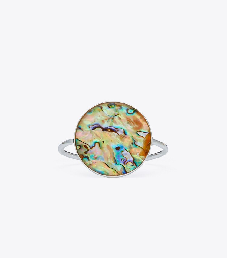 Tory Burch designer bracciali Bracciale in abalone in Antique Light Silver / Abalone front