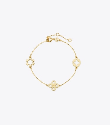 Tory Burch designer bracciali Bracciale Kira Clover in Tory Gold front