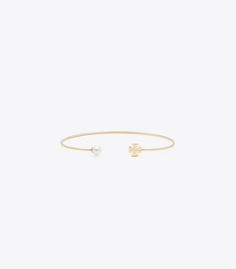 Tory Burch designer bracciali Bracciale Kira con perla in Tory Gold / Ivory Pearl front