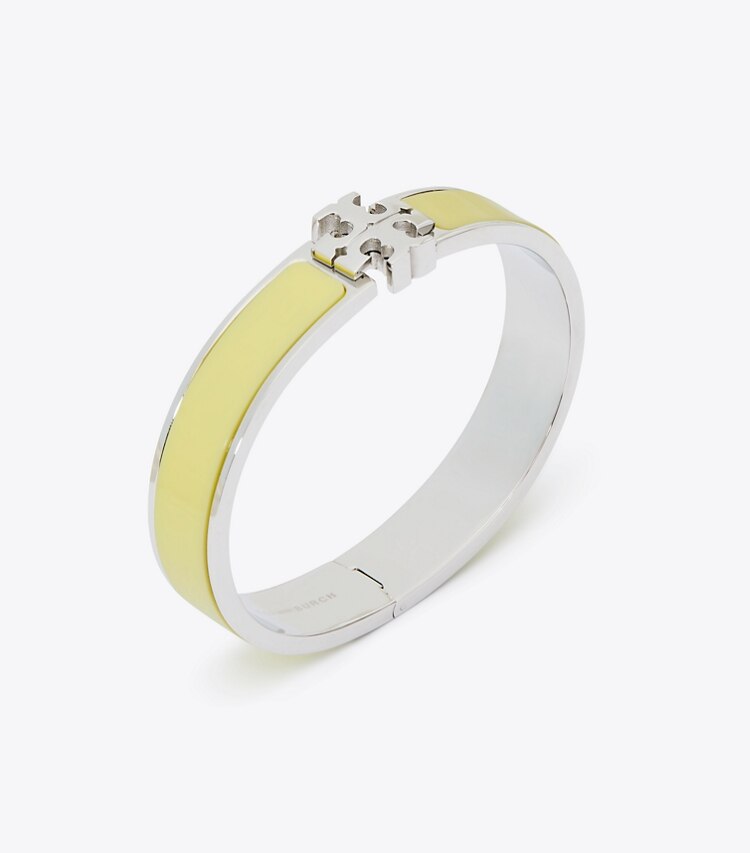 Tory Burch designer bracciali Bracciale Kira smaltato in Tory Silver / Lemon Zest dettaglio