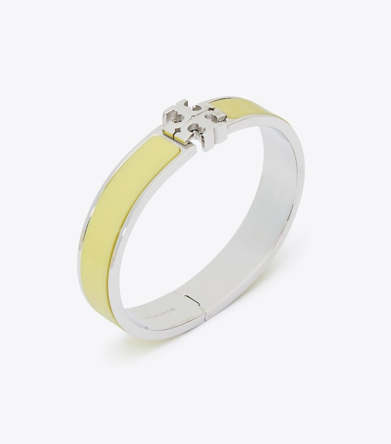 Tory Burch designer bracciali Bracciale Kira smaltato in Tory Silver / Lemon Zest front