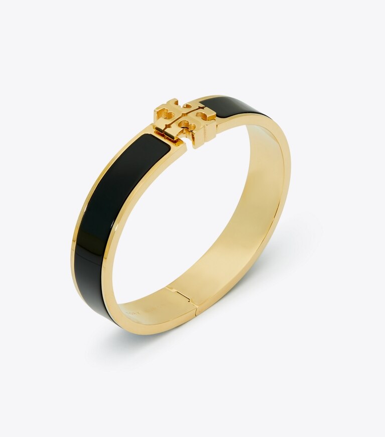 Tory Burch designer bracciali Bracciale Kira smaltato in Tory Gold / Black front