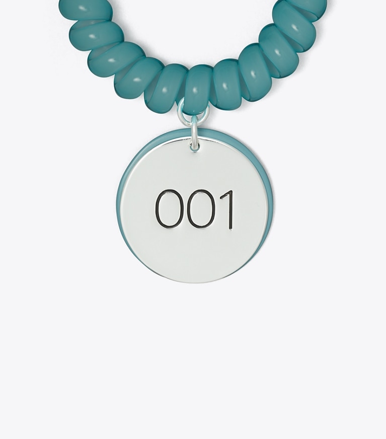 Tory Burch designer bracciali Bracciale Locker Room in Aqua front