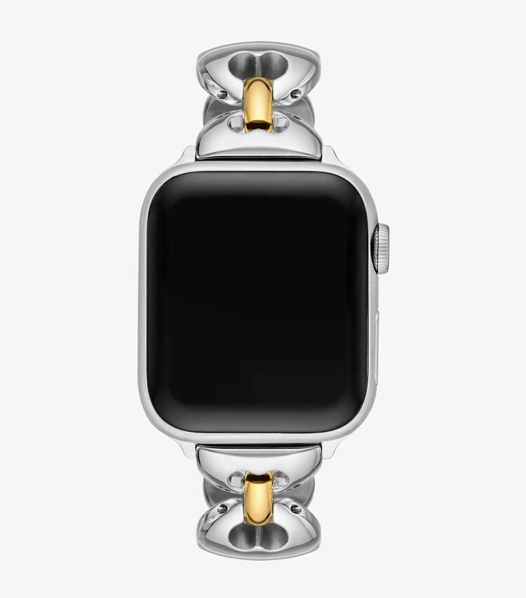 Tory Burch designer montres électroniques Bracelet à maillons Double T pour Apple Watch® dans TWO-TONE vue du dessus