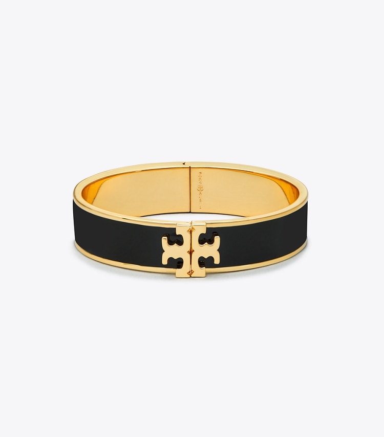 Tory Burch designer bracelets Bracelet émaillé Kira dans Black/Tory Gold de face