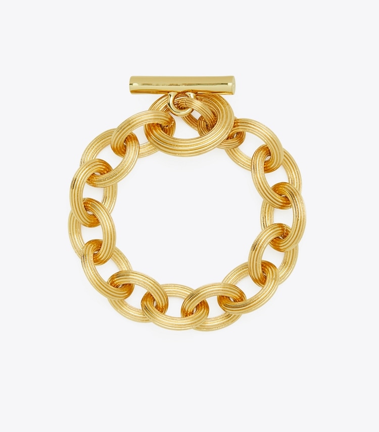 Tory Burch designer bracelets Bracelet chaîne dans Tory Gold de face