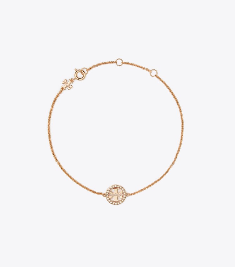 Tory Burch designer bracelets Bracelet chaîne Icon pavé in Rose Gold / Crystal front