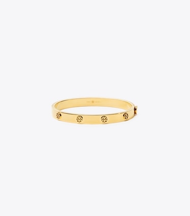 Tory Burch designer bracelets Bracelet charnière Icon dans Tory Gold de face