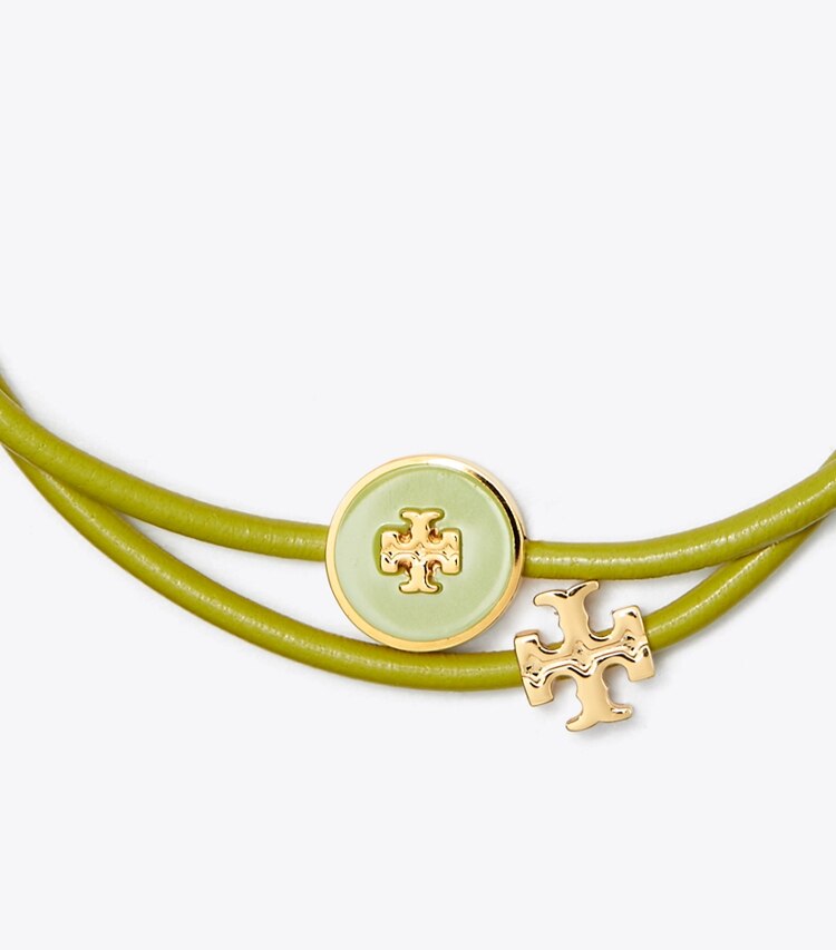 Tory Burch designer bracelets Bracelet coulissant en émail Kira in Tory Gold / Green Citrine informations