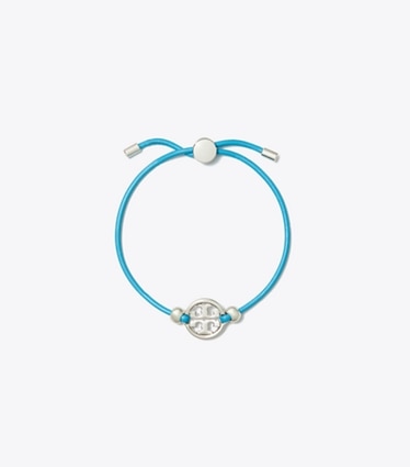 Tory Burch designer bracelets Bracelet coulissant Miller in Tory Silver / Blue front