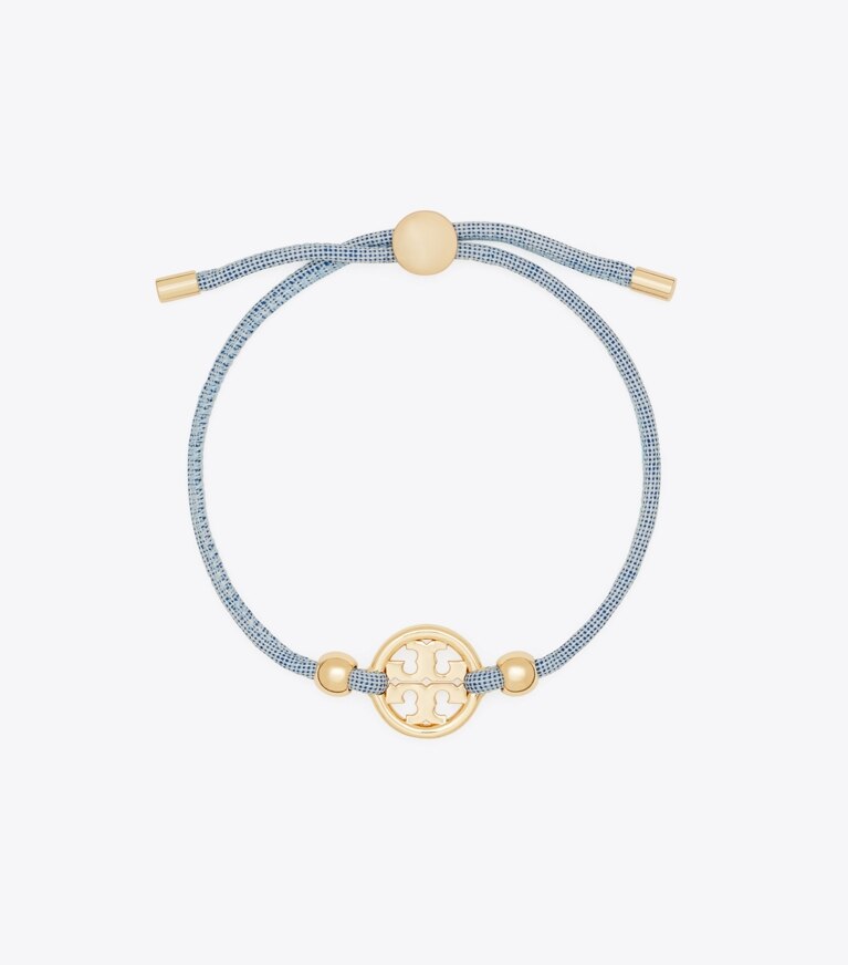 Tory Burch designer bracelets Bracelet coulissant Miller dans Tory Gold / Ciel de face