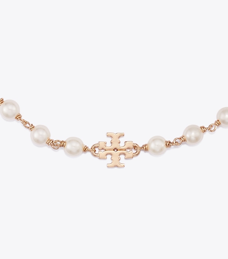Tory Burch designer bracelets Bracelet de perles Moondance dans Tory Gold / Cream détails
