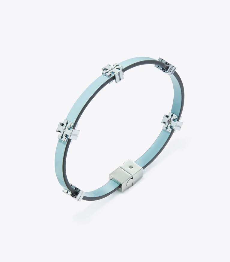 Tory Burch designer bracelets Bracelet Eleanor Bio in Tory Silver / Geyser front