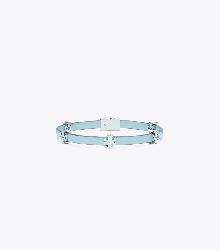 Tory Burch designer bracelets Bracelet Eleanor Bio in Tory Silver / Geyser front