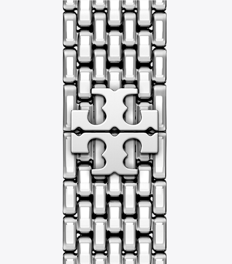 Tory Burch designer montres électroniques Bracelet Eleanor pour Apple Watch® dans SILVER compactable et réversible