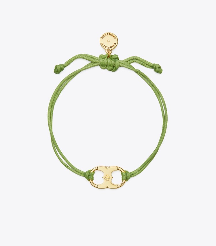 Tory Burch designer bracelets Bracelet Embrace Ambition in Tory Gold / Light Green front