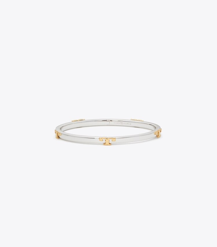 Tory Burch designer bracelets Bracelet en métal T Serif in Tory Silver Mixed Metal front