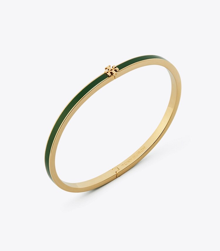 Tory Burch designer bracelets Bracelet fin Icon en émail in Tory Gold / Dark Kale informations