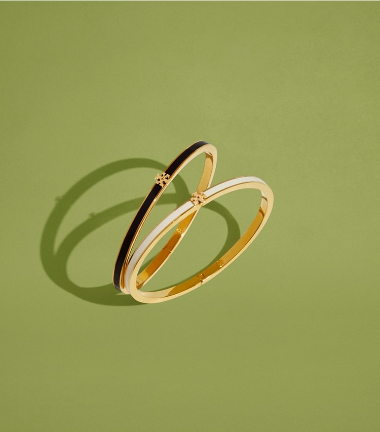 Tory Burch designer bracelets Bracelet fin Icon en émail in Tory Gold / New Ivory editorial