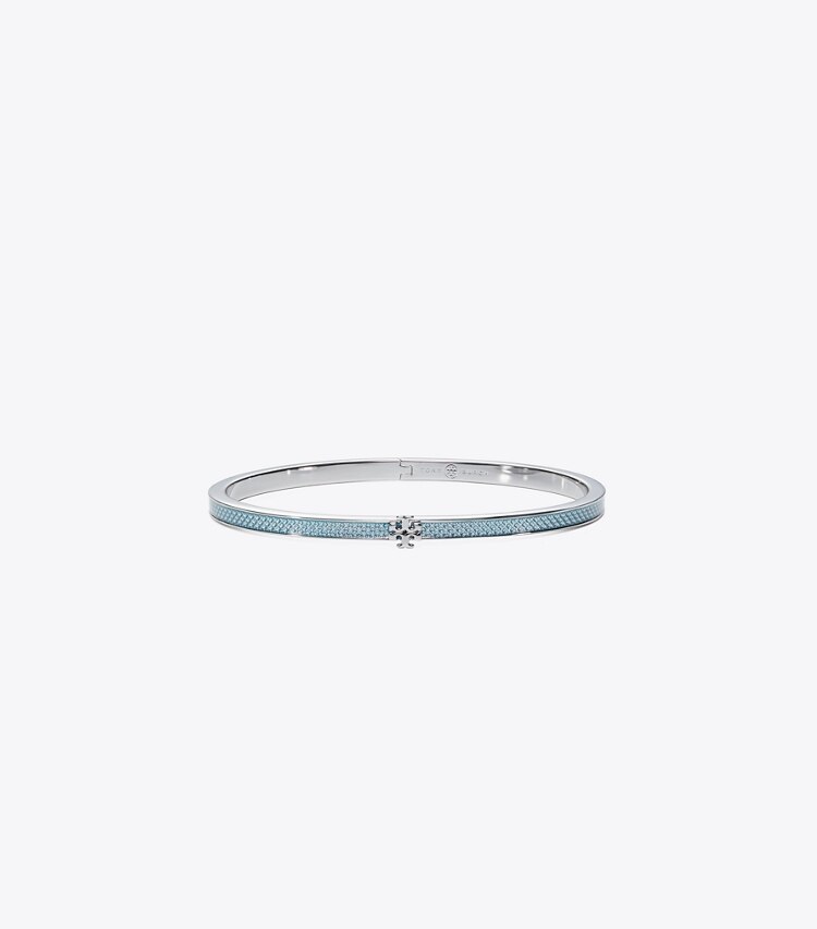 Tory Burch designer bracelets Bracelet fin Kira en émail in Tory Silver / Sky front