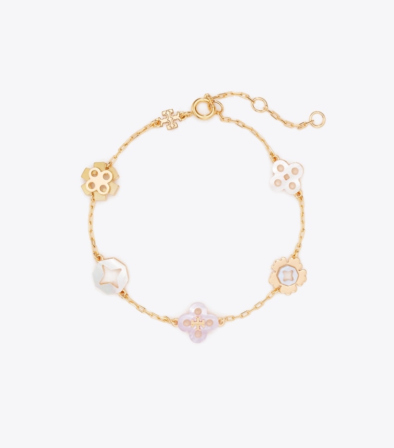Tory Burch designer bracelets Bracelet Forget Me Not dans Tory Gold / MOP Multi de face