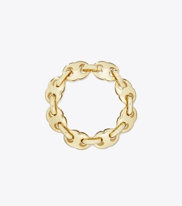 Tory Burch designer bracelets Bracelet Gemini Link in Light Brass front